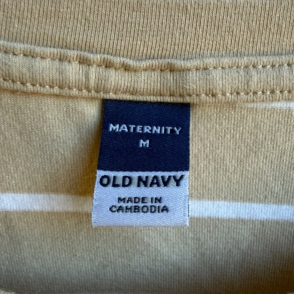 Old Navy Beige Striped Maternity Short-Sleeve Bodycon Dress, Size Medium - Picture 5 of 7